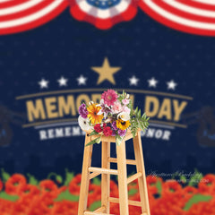 Aperturee - Remember And Honor Floral Solemn Memorial Day Backdrop