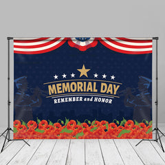 Aperturee - Remember And Honor Floral Solemn Memorial Day Backdrop