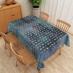 Aperturee - Repeat Golden Triangle Blue Rectangle Tablecloth