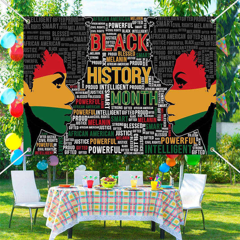 Aperturee Repeat Letters Girl Black History Month Backdrop