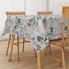 Aperturee - Repeat Retro Floral Pattern Art Rectangle Tablecloth