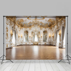 Aperturee - Resplendent Gold White Palace Architecture Backdrop