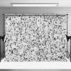 Aperturee - Retro Black White Terrazzo Abstract Textured Backdrop