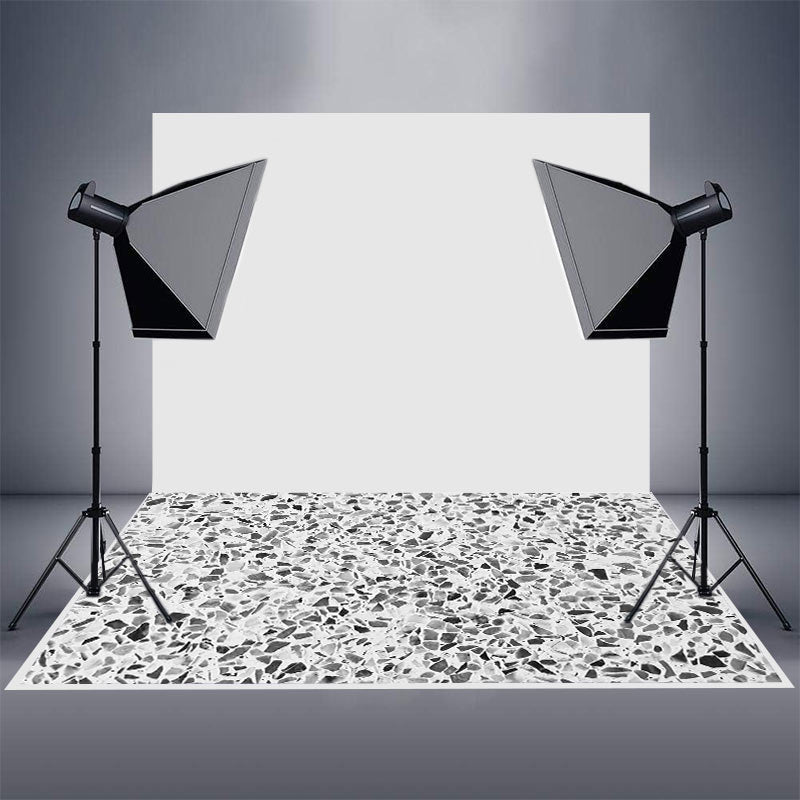 Aperturee - Retro Black White Terrazzo Textured Rubber Floor Mat