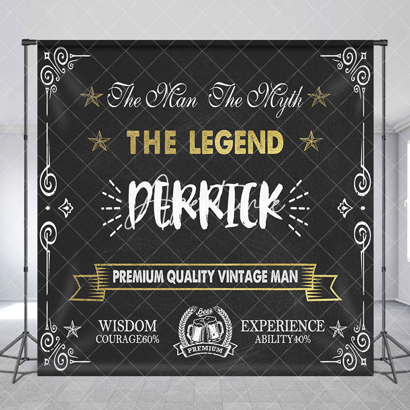 Aperturee - Retro Black White The Legend Man Custom Backdrop