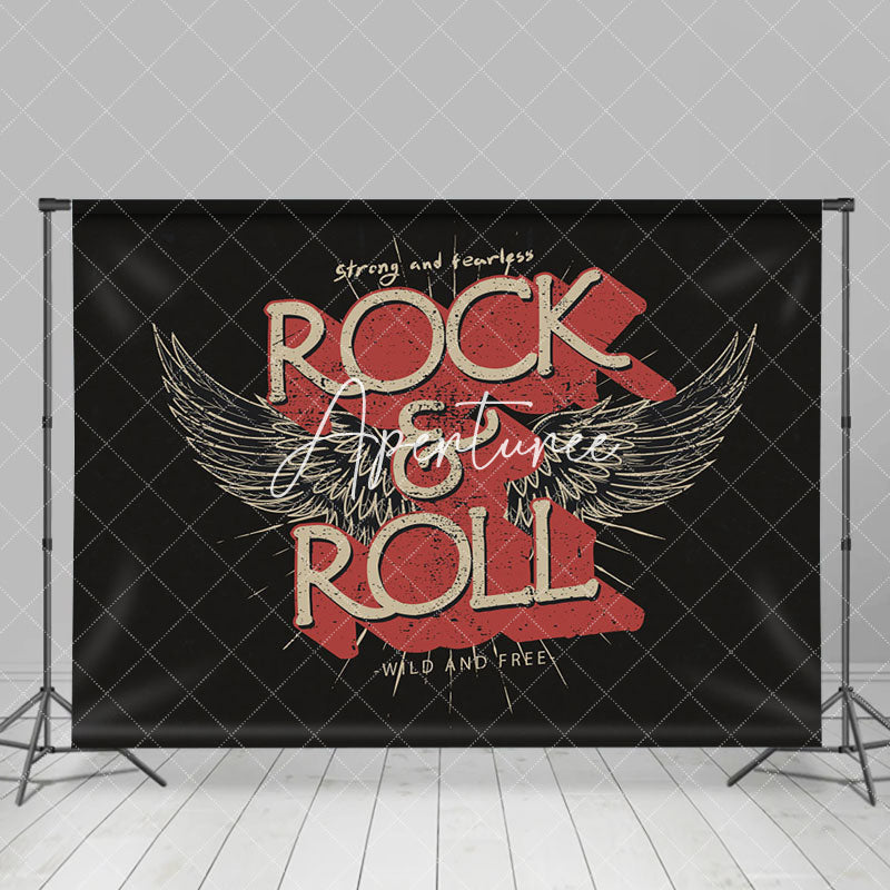 Aperturee - Retro Black Wing Wild And Free Rock And Roll Backdrop