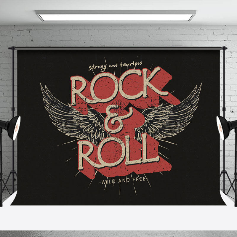 Aperturee - Retro Black Wing Wild And Free Rock And Roll Backdrop