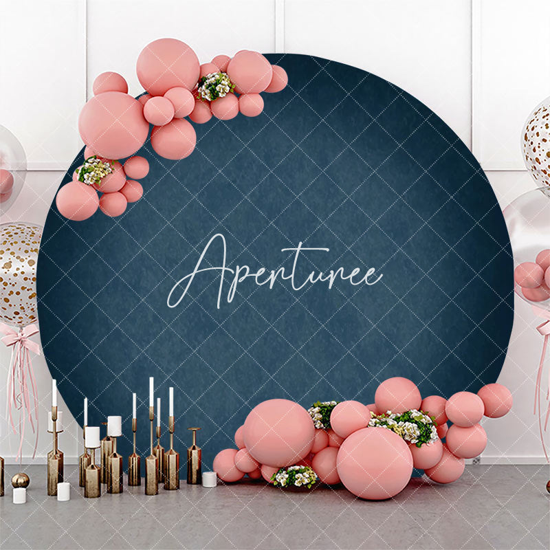 Aperturee - Retro Blue Abstract Gradient Circle Birthday Backdrop