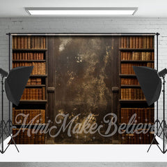 Aperturee - Retro Bookrack Sanctum Rust Wall Photo Backdrop