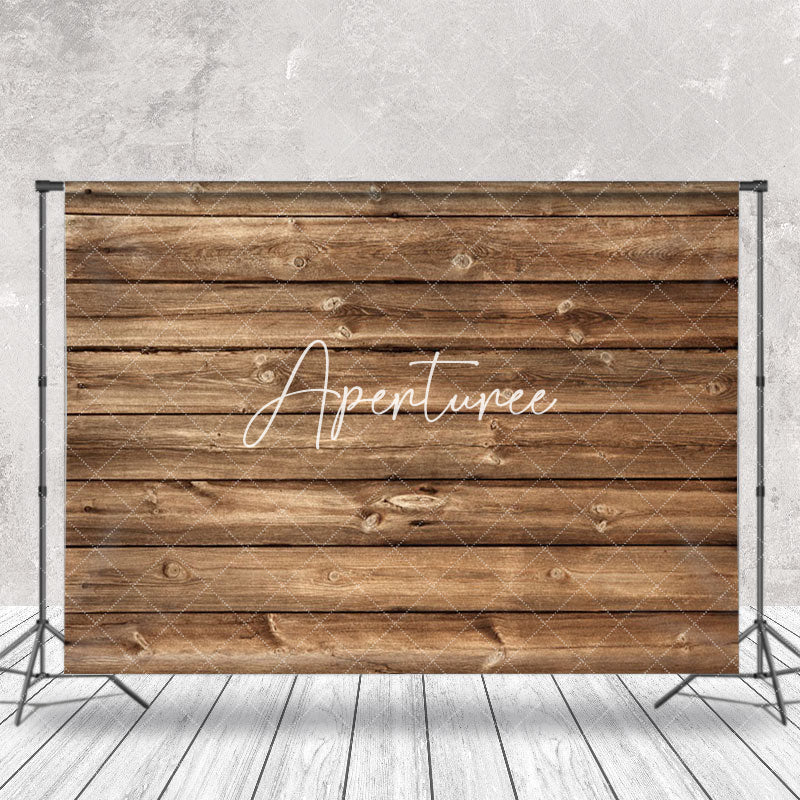 Aperturee - Retro Brown Thread Wood Texture Photography Backdrop