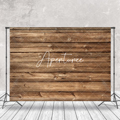 Aperturee - Retro Brown Thread Wood Texture Photography Backdrop