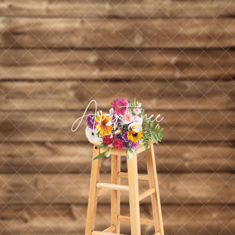 Aperturee - Retro Brown Thread Wood Texture Photography Backdrop