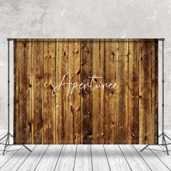 Aperturee - Retro Brown Wood Grain Texture Photography Backdrop