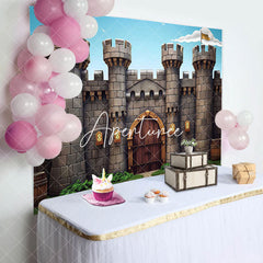 Aperturee - Retro Castle Tower Blue Sky Backdrop For Birthday