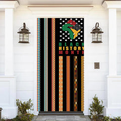 Aperturee - Retro Colored Stripes Black History Month Door Cover