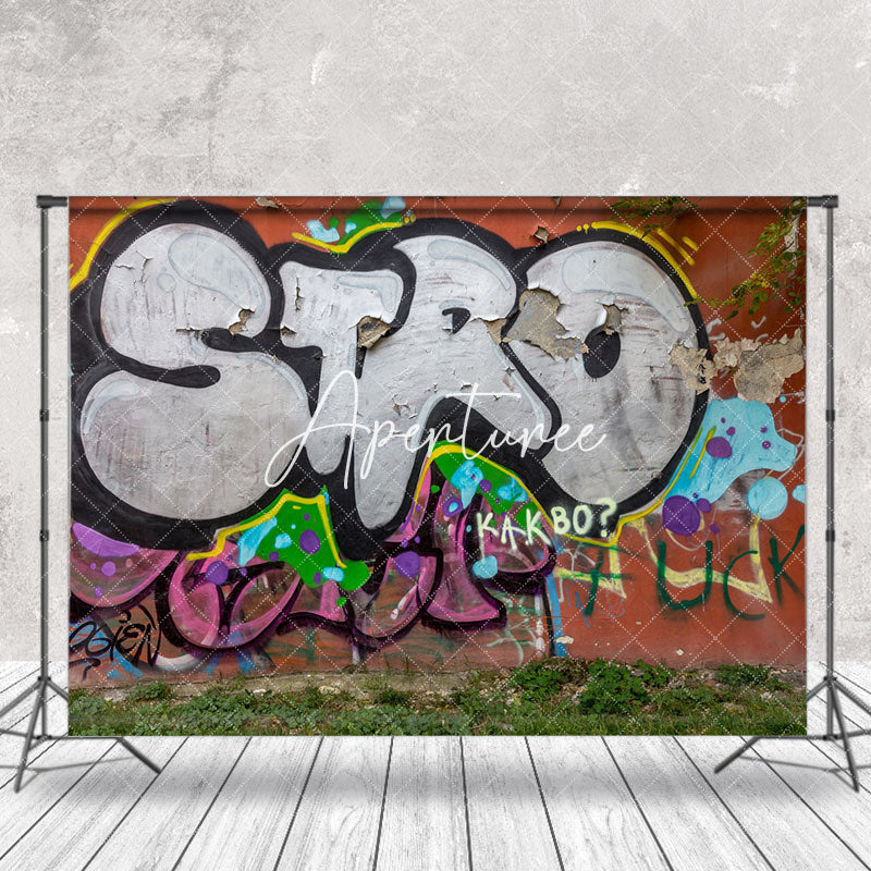 Aperturee - Retro Exaggerated Graffiti Wall Photography Backdrop