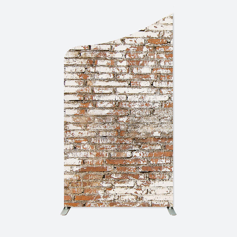 Aperturee - Retro Faded Brick Wall Concave Oblique Arch Backdrop