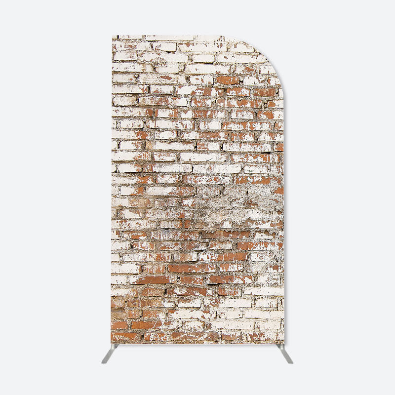 Aperturee - Retro Faded Brick Wall Single Fillet Arch Backdrop