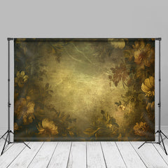 Aperturee - Retro Floral Gold Abstract Fine Art Photo Backdrop