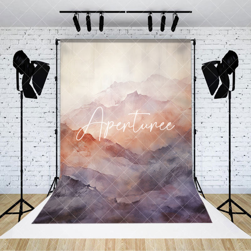 Aperturee - Retro Foggy Ink Landscape Painting Photo Backdrop