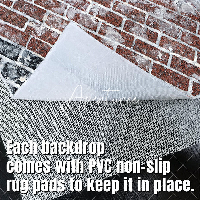 Aperturee - Retro Frozen Black Red Brick Wall Winter Floor Mat