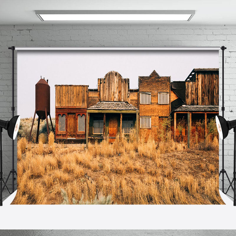 Aperturee - Retro Grassland Western Cowboy Architecture Backdrop