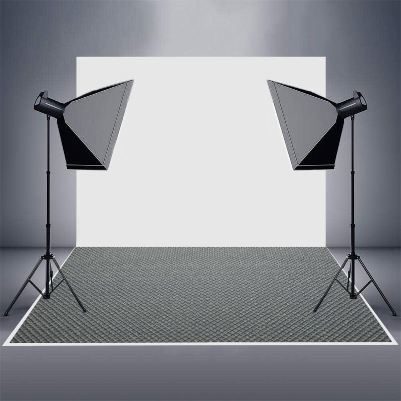 Aperturee - Gray Rhomboid Plaid Photo Studio Rubber Floor Mat