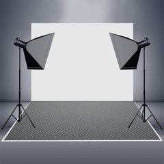 Aperturee - Gray Rhomboid Plaid Photo Studio Rubber Floor Mat