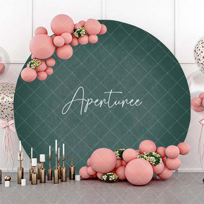 Aperturee - Retro Green Gradient Texture Circle Birthday Backdrop