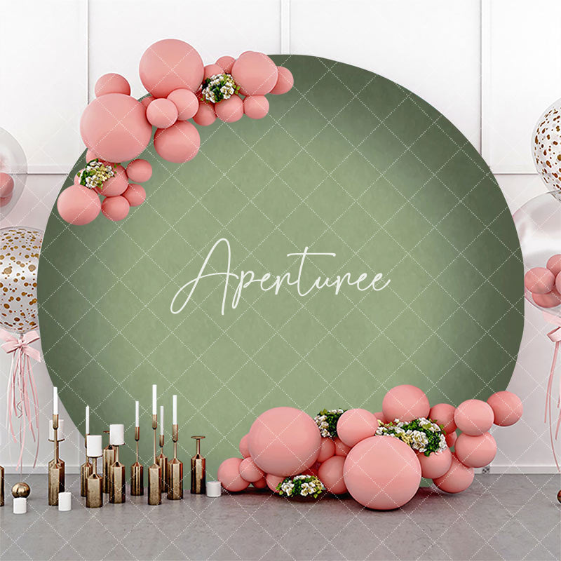 Aperturee - Retro Green Texture Gradient Circle Birthday Backdrop