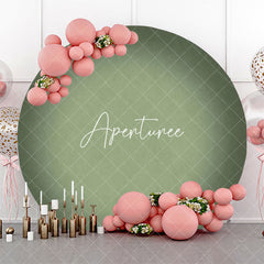 Aperturee - Retro Green Texture Gradient Circle Birthday Backdrop