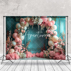 Aperturee - Retro Green Wall Luxury Arch Floral Wedding Backdrop