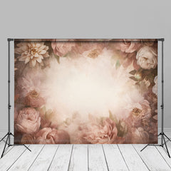 Aperturee - Retro Khaki Floral Fine Art Floral Photo Booth Backdrop