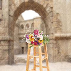 Aperturee - Retro Light Brown Brick Ruins Architecture Backdrop