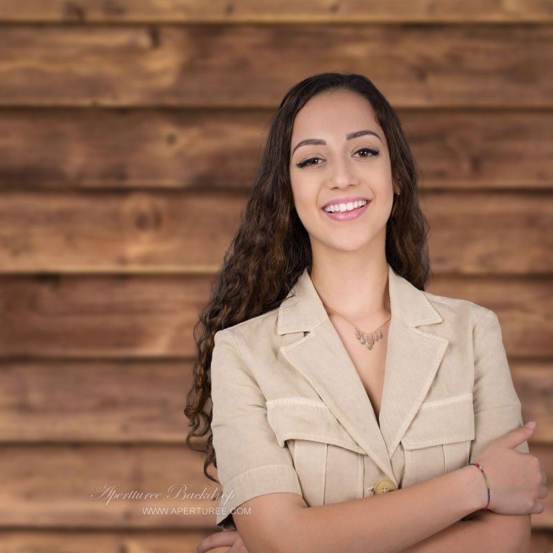 Aperturee - Retro Light Brown Wood Texture Backdrop For Photo