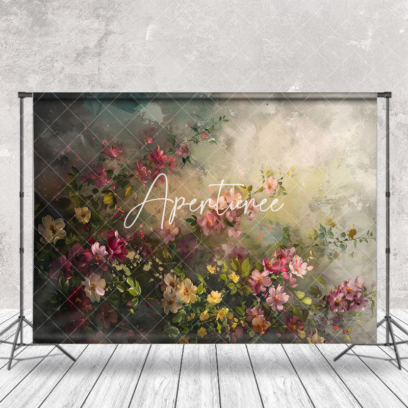 Aperturee - Retro Oil Painting Floral Fine Art Photo Backdrop