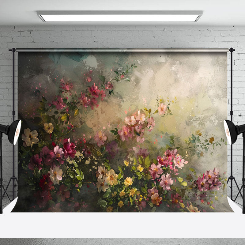 Aperturee - Retro Oil Painting Floral Fine Art Photo Backdrop