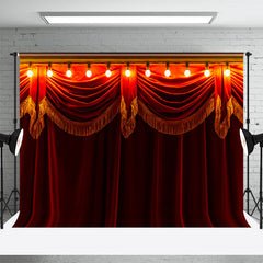 Aperturee - Retro Red Curtain Light Circus Photography Backdrop