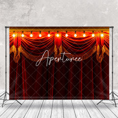 Aperturee - Retro Red Curtain Light Circus Photography Backdrop