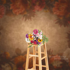 Aperturee - Retro Red Gradient Overlay Floral Fine Art Backdrop