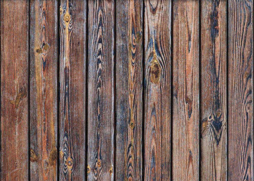 Aperturee - Vintage Reddish Brown Wood Texture Rubber Floor Mat