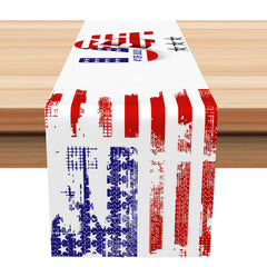 Aperturee - Retro USA Flag Table Runner For Independence Day