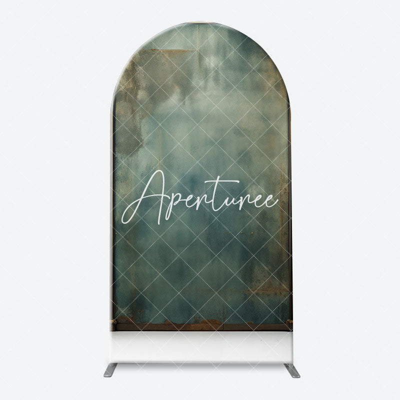 Aperturee - Retro Wall Green Arch Backdrop Cover For Photography