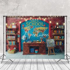 Aperturee - Retro Wall Map Back To School Cake Smash Backdrop