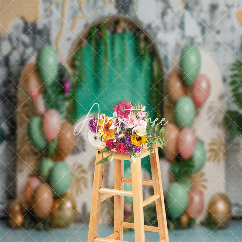 Aperturee - Retro Wall Tribal Leopard Plants Cake Smash Backdrop