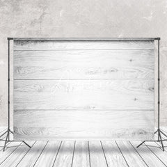 Aperturee - Retro White Grey Stripe Wood Grain Photo Backdrop