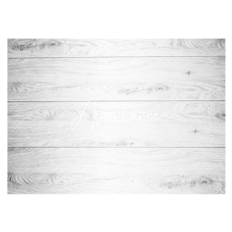 Aperturee - Retro White Grey Stripe Wood Grain Rubber Floor Mat