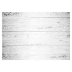 Aperturee - Retro White Grey Stripe Wood Grain Rubber Floor Mat