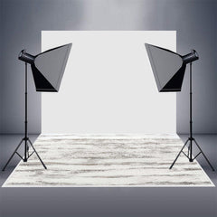 Aperturee - White Peeling Paint Wood Rubber Floor Mat For Photo