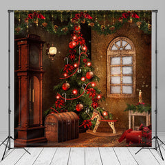 Aperturee - Retro Window Christmas Tree Photo Shoot Backdrop